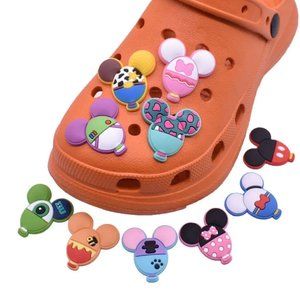 NEW-10-pc (flaw) CUTE Disney Pixar Mickey Minnie Ears Shoe Charms for Your Crocs